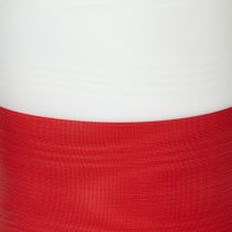 Artikel Moiré hvid-røde kransbånd 100 mm