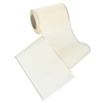 Artikel Cremefarvet kransbånd med guldkant, supersatin, 125 mm bredt, 25 m langt - Vandtæt, ideelt til computerudskrivning og miljøvenligt