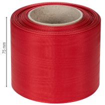 Artikel Rødt kransbånd 75mm x 25m - Begravelsesblomster og dekoration, Robust bånd til bogstaver