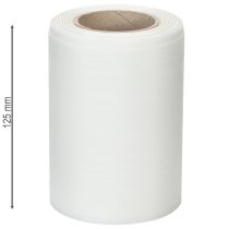 Artikel Hvidt kransbånd 125 mm 25 m dekorativt bånd til begravelse, gravdekoration