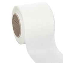 Artikel Hvidt kransbånd, høj kvalitet, 75 mm x 25 m - dekorativt bånd til blomsterhandlere og begravelser, ideelt til tryk.