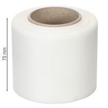 Artikel Hvidt kransbånd, høj kvalitet, 75 mm x 25 m - dekorativt bånd til blomsterhandlere og begravelser, ideelt til tryk.
