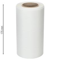 Artikel Hvidt kransbånd til begravelsesblomster, 175 mm bredt, 25 m langt, acetatbånd af høj kvalitet