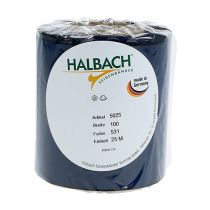 Artikel Blåt satin kransbånd, 100 mm x 25 m, sørgebånd, dekoration, miljøvenlig