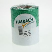 Artikel Moiré kransbånd 125 mm x 25 m i grønt og hvidt, taftvævet bånd, nationalt bånd, dekorativt bånd