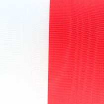 Artikel Kransbånd moiré hvid-rød 125 mm
