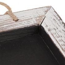 Artikel Tavle til ophæng vintage sort hvid 24,5×20cm 2stk