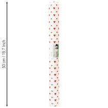 Artikel Crepepapir med hjerter Blomsterhandler Crepe Mors Dag Rød, Hvid 50×250cm