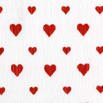 Artikel Crepepapir med hjerter Blomsterhandler Crepe Mors Dag Rød, Hvid 50×250cm