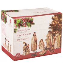 Artikel Nativity figurer sæt 8 figurer cremeguld håndmalet 6-12,5cm