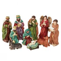 Artikel Nativity figurer sæt håndmalet polyresin 5,5-12cm 10stk