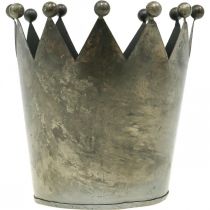 Artikel Deco krone antik look grå metal borddekoration Ø15cm H15cm