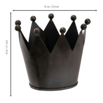 Artikel Metalkrone, lille dekorativ krone til borddekoration, 10 cm