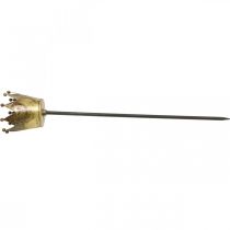 Artikel Fyrfadslysholder krone til pind messing Ø9,5cm H50cm