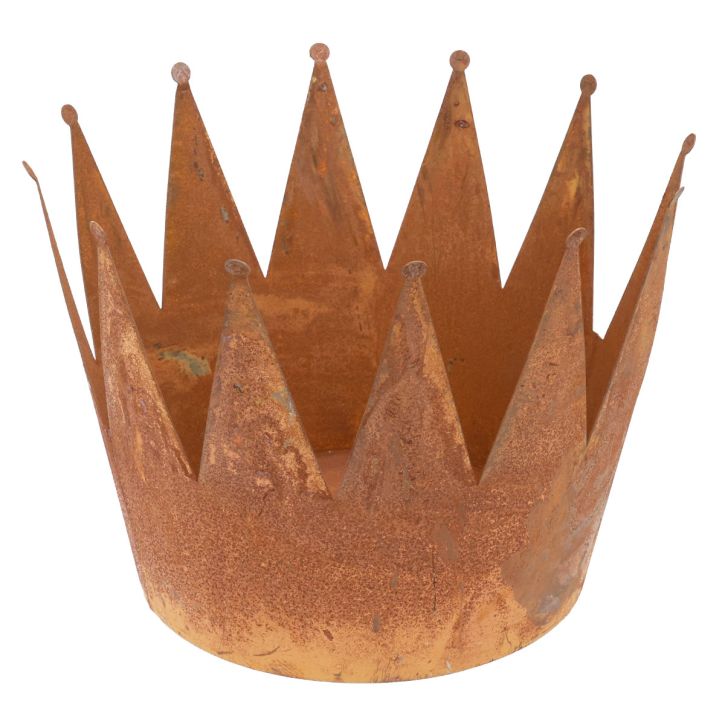 Plantekrukke rust dekorativ skål metal dekorativ krone vintage Ø30cm