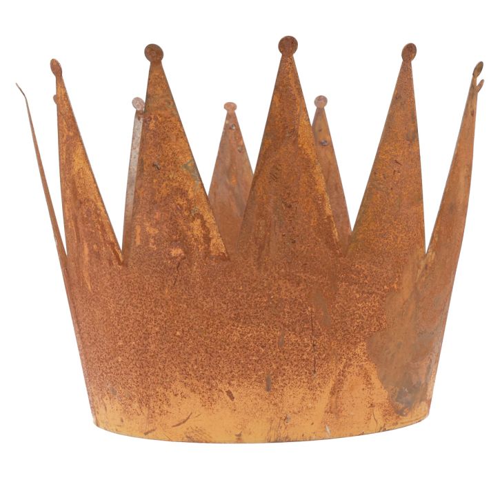Plantekrukke rust dekorativ skål metal dekorativ krone vintage Ø30cm