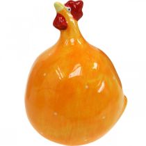 Dekorativ kylling keramik, sjov kylling påskepynt H10,5 cm Assorteret 6 stk.