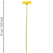 Artikel Kunstige Gerberablomster, Solgul, Haveblomst, 47 cm, 6 stk.