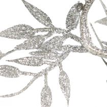 Artikel Kunstig guirlande sølv glitter bregneblad guirlande 180cm 3 stk