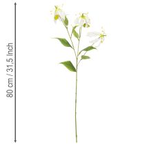 Artikel Kunstig Gloriosa-blomst, hvid og gul, elegant blomstrende gren til dekoration, 80 cm, 3 stk.