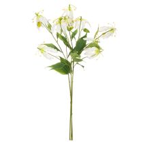 Artikel Kunstig Gloriosa-blomst, hvid og gul, elegant blomstrende gren til dekoration, 80 cm, 3 stk.