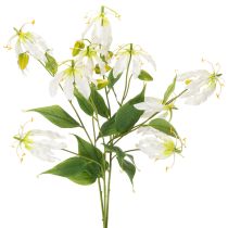 Artikel Kunstig Gloriosa-blomst, hvid og gul, elegant blomstrende gren til dekoration, 80 cm, 3 stk.