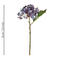Artikel Kunstig hortensia dekoration kunstig blomst blå lilla 34 cm 2 stk