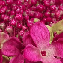 Artikel Kunstige Hortensiaer Pink Gren Blomsterblade 43cm 2stk