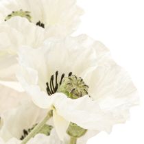 Artikel Kunstige valmuer i hvide silkeblomster L78 6 stk