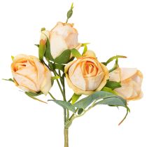 Artikel Kunstig blomsterrosebuket, realistisk dekoration til opholdsrum, 31 cm, 3 stk.