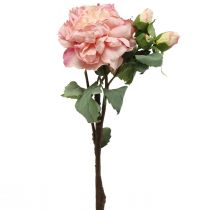 Kunstige roser blomst og knopper kunstig blomst pink 57cm