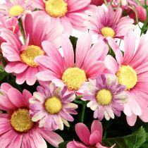 Kunstige tusindfryd buket af kunstige blomster pink 44cm