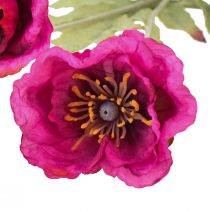 Artikel Kunstige valmuer dekorative silke blomster pink 70cm