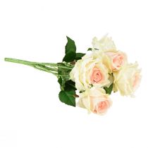 Artikel Kunstige Roser Kunstige Blomsterbuket Roser Creme Pink Pick 54cm