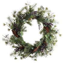 Artikel Kunstig adventskrans dekorativ krans lilla bær Ø45cm