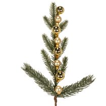 Artikel Kunstig grangren med guldfarvede mini juletræskugler, 46 cm, 2 stk.