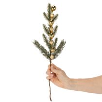 Artikel Kunstig grangren med guldfarvede mini juletræskugler, 46 cm, 2 stk.
