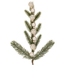 Artikel Kunstig grangren med hvide mini juletræskugler, 46 cm, 2 stk.