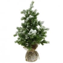 Kunstigt mini juletræ i en sæk Snowy Ø32cm H55cm
