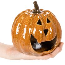 Artikel Keramisk græskar Halloween LED-dekoration 15 cm