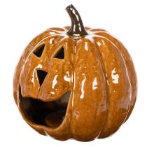 Artikel Keramisk græskar Halloween LED-dekoration 15 cm