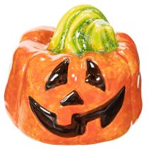 Artikel Dekorativ keramisk græskarfigur til efterår og Halloween, 8 cm