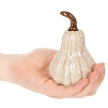 Artikel Dekorativt keramikgræskar, efterårsagtig borddekoration, 12 cm