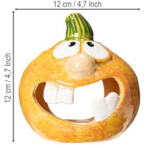 Artikel Græskardekorationsfigur og fyrfadsstage, sjovt ansigt, efterårsdekoration, 12 cm, 2 stk.