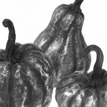 Dekorativt græskar sølv, sort assorteret H10,5/14,5/17,5 cm 3 stk.