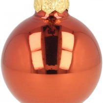 Mini julekugler glas rustrød mat/blank Ø2cm 44 stk