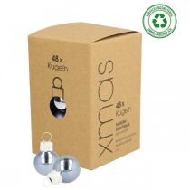 Artikel Mini julekugler glas blå mat/blank Ø2cm 44 stk