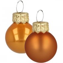 Artikel Mini julekugler glas orange mat/blank Ø2cm 44st