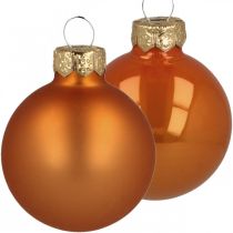 Julekugler glas orange kugler mat/blank Ø4cm 60p
