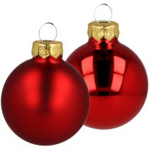 Julekugler glas røde glaskugler mat/blanke Ø4cm 60 stk